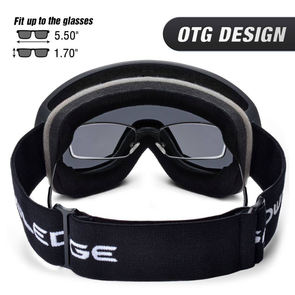New double-layer anti-fog ski or snowboard goggles, men's or women's