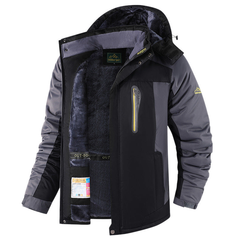 Fleece-lined Thick Jacket Men's Winter Cotton-padded Coat