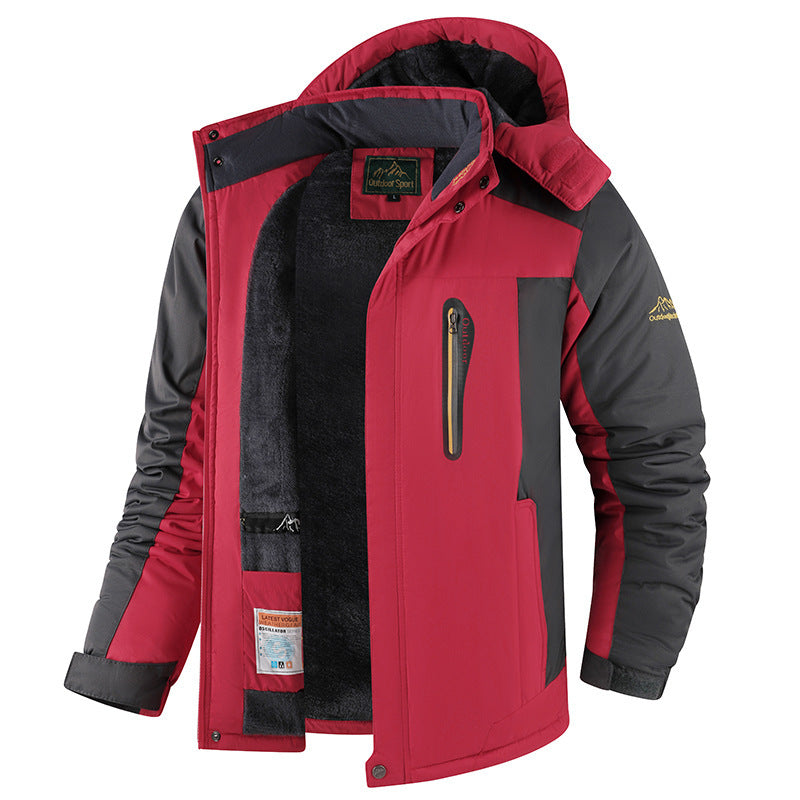 Fleece-lined Thick Jacket Men's Winter Cotton-padded Coat
