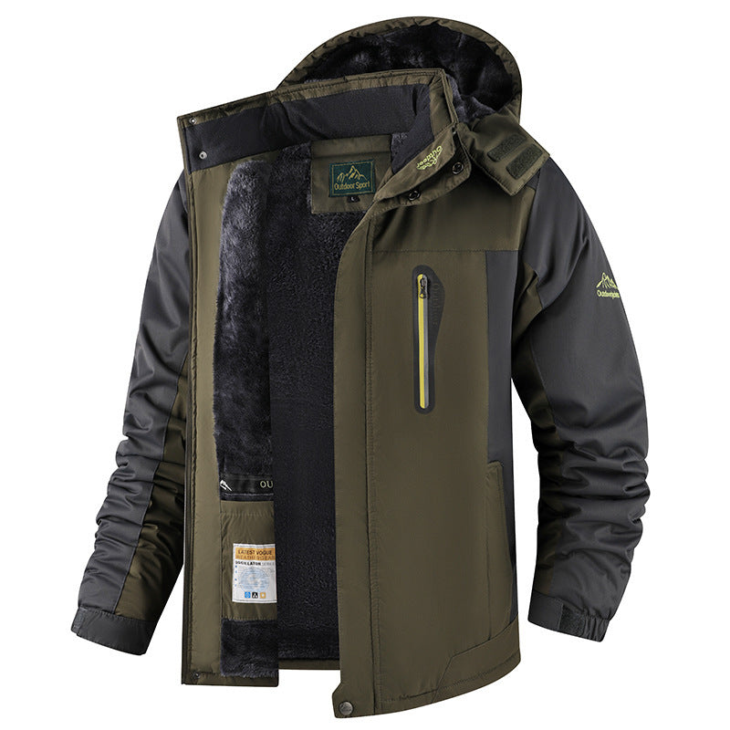 Fleece-lined Thick Jacket Men's Winter Cotton-padded Coat