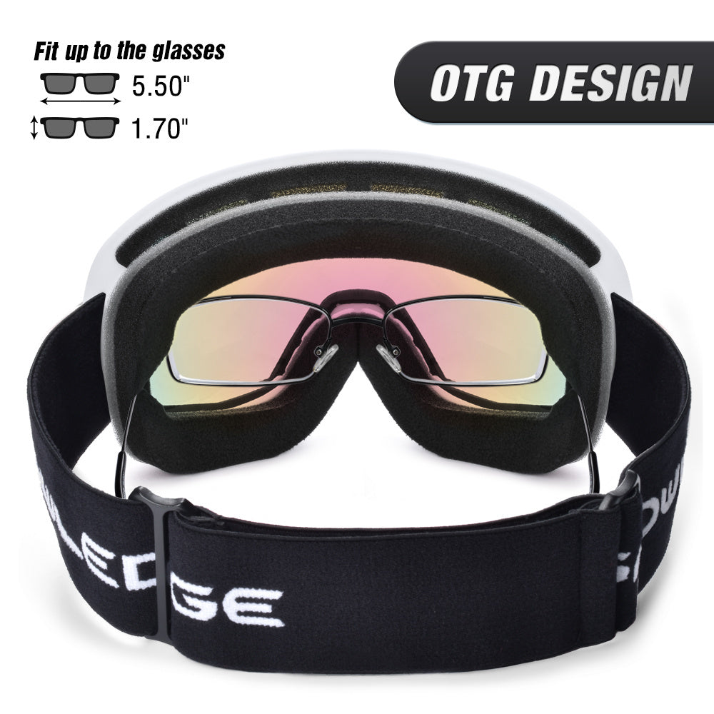 New double-layer anti-fog ski or snowboard goggles, men's or women's